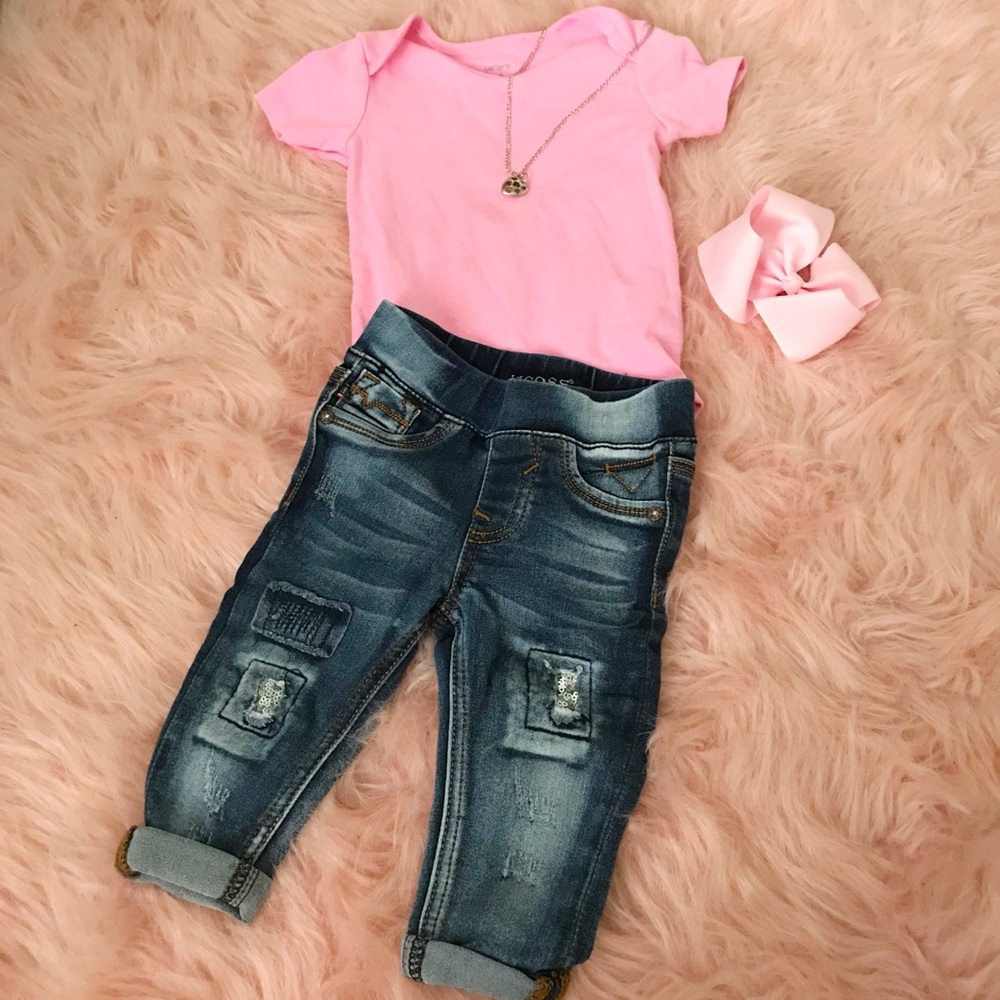 Distress Glitter Jeans